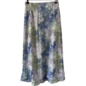 dressbarn Blue and Purple Floral Maxi Skirt